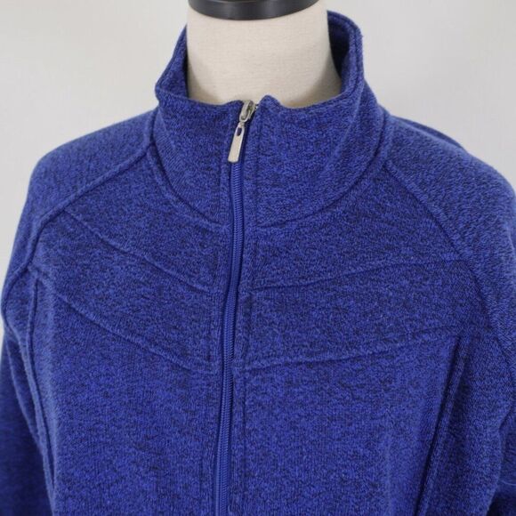Jason Maxwell Royal Blue XL Full Zip Polyester Mock‎ Neck Sweater - Picture 2 of 11